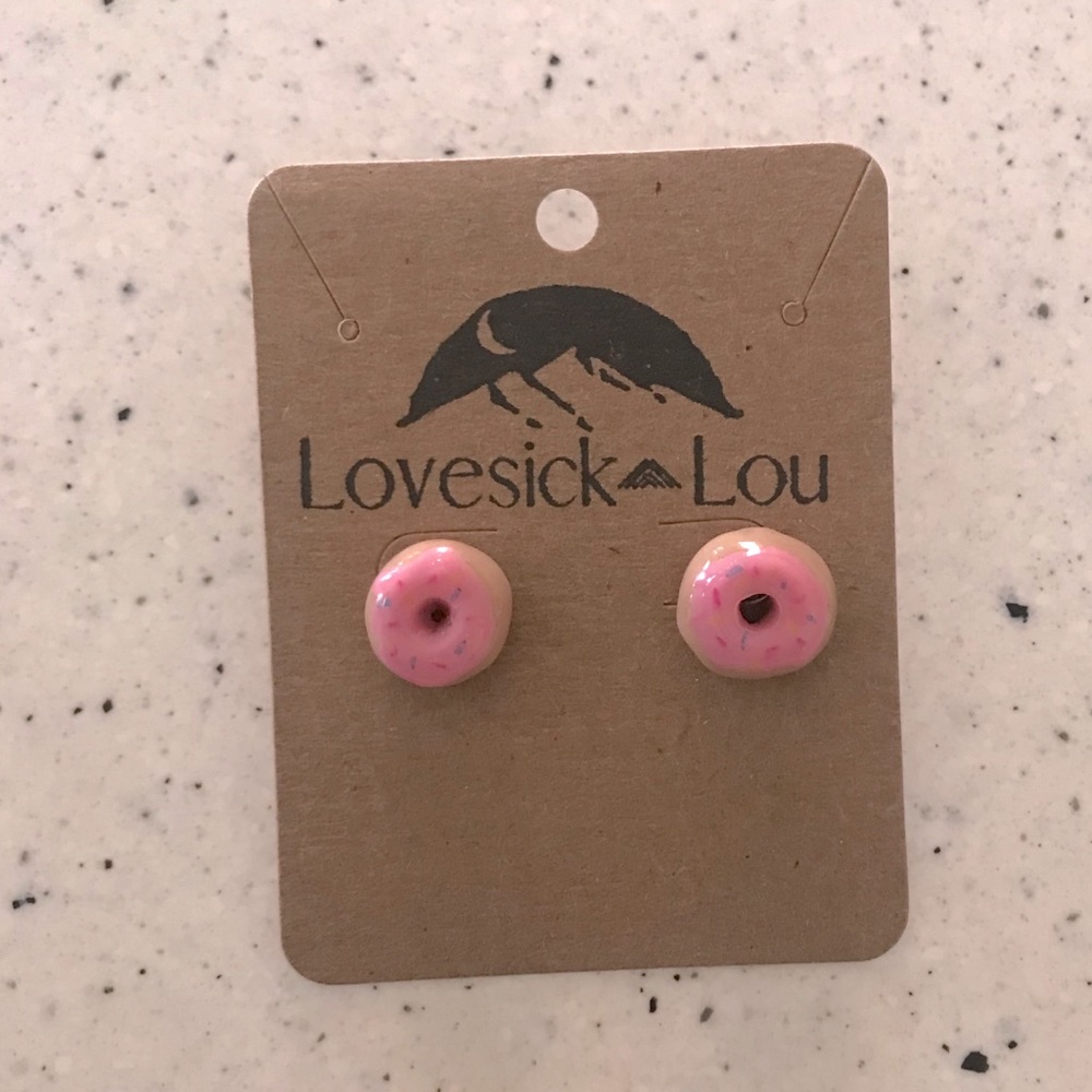 Adorable Handmade Polymer Donut Earrings - Picture 7 of 8